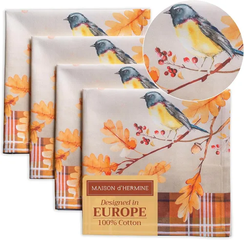 Vista 78 de Maison d' Hermine Juego de 4 servilletas de tela 100% algodón, suaves y duraderas, servilletas cuadradas reutilizables para uso diario, lavables
