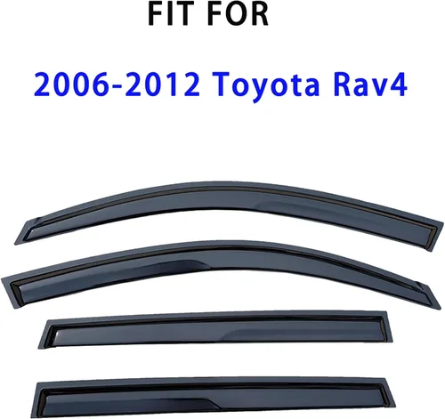Vista 3 de Viseras adhesivas para ventana, protectores de lluvia compatibles con Toyota Rav4 2006-2012, deflector de ventana de ventilación lateral, protección