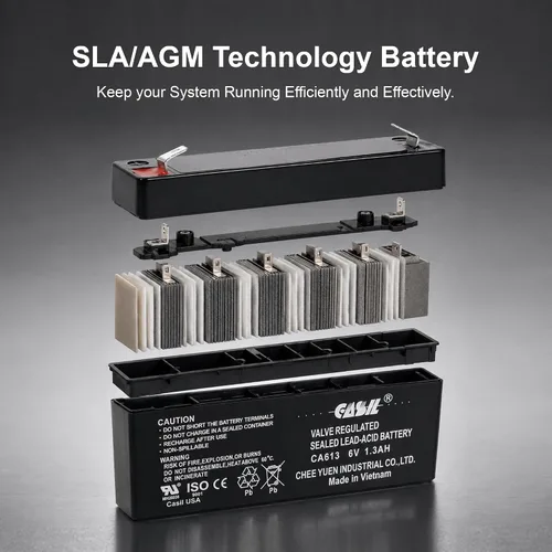 Vista 5 de Casil - Batería de repuesto SLA/AGM de 6 V, 1,3 Ah, sin mantenimiento, compatible con paneles GE Interlogix 60-914, Simon 3 y Simon XT