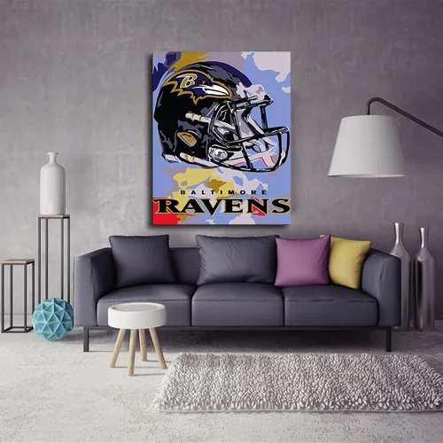 Vista 6 de Póster de fútbol americano de Baltimore City Ravens, diseño deportivo, arte de pared, diseño impreso, obra de arte de decoración del hogar