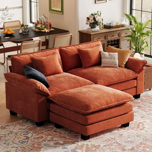 Vista 28 de CDCASA Silla de acento de gran tamaño de 50'' con otomana Asiento extra ancho y profundo estilo sofá nube para sala de estar, dormitorio, rincón