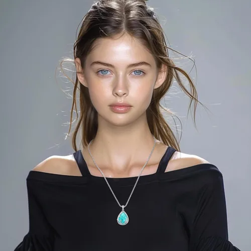 Vista 2 de Joyas de turquesa para mujeres y hombres de plata de ley 925 con colgante de urna para cenizas, collar con medallón de imagen, martillo de Thor