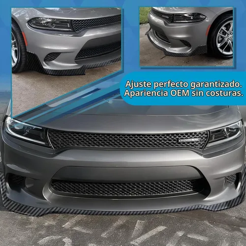 Vista 6 de Labio de Parachoques Delantero Compatible con Dodge Charger SE RT SRT GT 2015-2023 Estilo Deportivo Labio Alerón de Parachoques Delantero Divisor