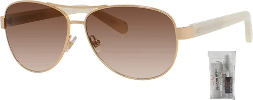 Vista 2 de Kate Spade Dalia 2S Navigator Sunglasses for Women + BUNDLE with Designer iWear Eyewear Care Kit