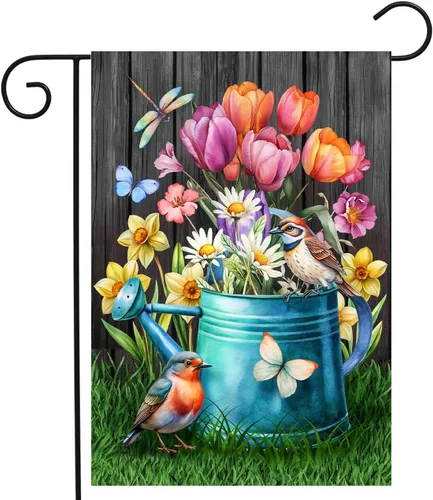 Vista 11 de Briarwood Lane - Bandera para el jardín de primavera con el puente en flor