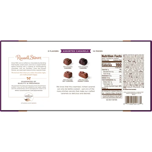 Vista 8 de RUSSELL STOVER Caramelos surtidos navideños en caja de regalo de dulces de chocolate negro y leche, 9 onzas
