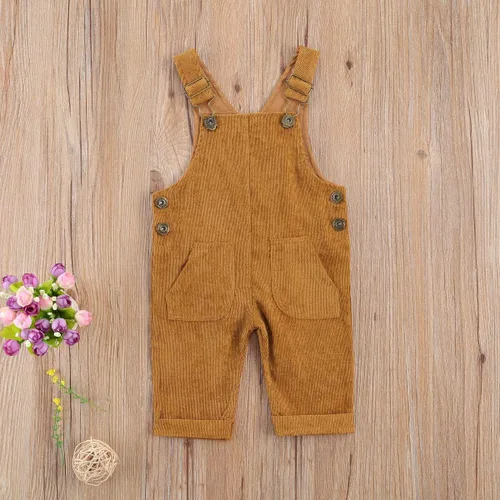 Vista 2 de Overol con peto para niños pequeños, pantalones con tirantes sólidos, pantalones con tirantes delgados, pantalones con tirantes delgados, overol