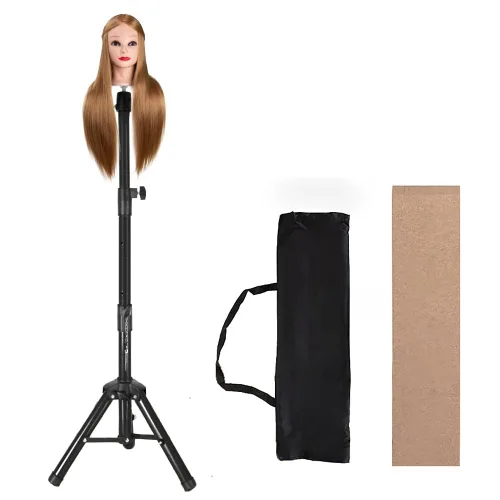 Vista 18 de AliLeader Soporte de cabeza de peluca de 25 pulgadas, soporte de cabeza de maniquí ajustable, trípode con cabeza ajustable, soporte de trípode