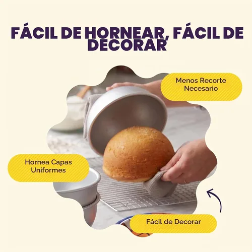 Vista 5 de Wilton - Juego de moldes de aluminio 3D para tartas, hecho sin PFAS
