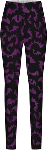 Vista 4 de Pantalones de Halloween para mujer, diseño de calavera, de cintura alta, elásticos, cálidos, medievales, para fiesta de disfraces, leggings