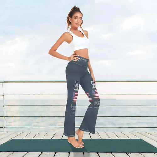 Vista 7 de Patriots Day USA Never Forget Flare Pants Leggings for Women Wide Leg Leggings with Tummy for Joggers Fitness Yoga S