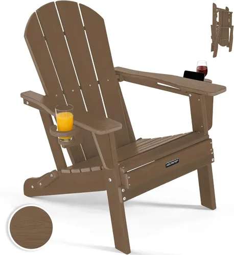 Vista 20 de Sillas Adirondack plegables – Silla Adirondack de plástico con soporte para tazas, sillas para exteriores resistentes a la intemperie