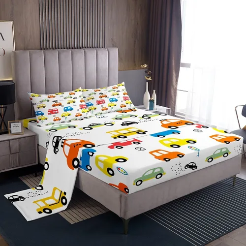 Vista 43 de Feelyou Cat Bed Sheets Set Twin Size Halloween Themed Bed Set Trick or Treat Deep Pocket Fitted Sheet Scaredy Cat Breathable Soft Lightweight