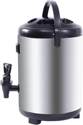 Vista 7 de Dispensador de bebidas aislado de acero inoxidable, dispensador térmico aislado de bebidas frías y calientes con grifo para té caliente, café, leche
