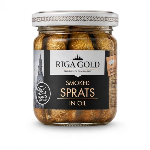 Vista 2 de Riga Gold Espadines ahumados en aceite de canola, capturados