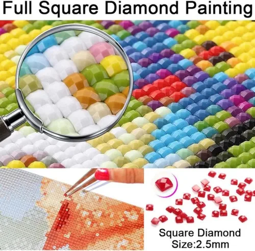 Vista 2 de ZHANGBIN Kits de pintura de diamantes 5D para adultos y niños, BTS, kits de bordado de diamantes de imitación de punto de cruz, fotos de diamantes