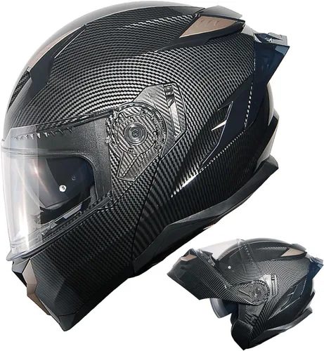 Vista 25 de 1Storm - Casco modular de cara completa para moto, certificado DOT, para adultos, doble visera abatible con escudo interior para sol y lista