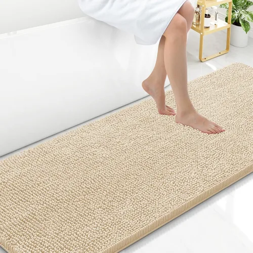 Vista 174 de Arotive Alfombras de baño de felpilla extrasuaves y absorbentes, de 24 x 16 pulgadas, lavables a máquina, parte trasera de goma antideslizante