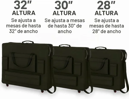 Vista 8 de Funda de transporte portátil de lujo para mesa de masaje con ruedas, bolsa de viaje de nailon resistente con correa para el hombro y bolsillos, se