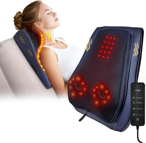 Vista 10 de Joyset - Masajeador de espalda con calor, cojín para silla Shiatsu para espalda baja Upper & Lower Back 2-Level Heat, 16 Nodes Bidirectional Deep