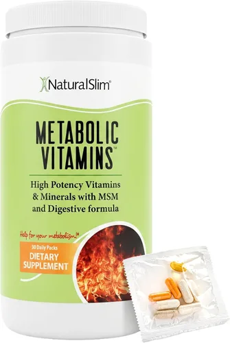Vista 10 de NaturalSlim Vitaminas metabólicas, multivitamínico para mujeres y hombres, apoya la energía, el metabolismo y la absorción de nutrientes con enzimas