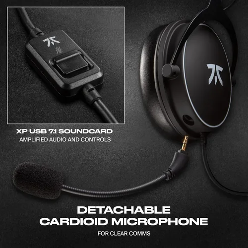 Vista 4 de Fnatic React - Auriculares para juegos electrónicos con controladores de 2087in marco de metal sonido estéreo preciso micrófono desmontable