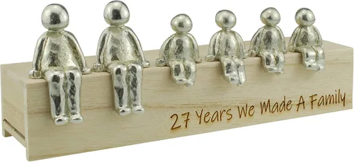 Vista 4 de Idea del 27 aniversario – 27 años que hicimos un adorno de metal familiar – Elige tu combinación familiar (1 niño)