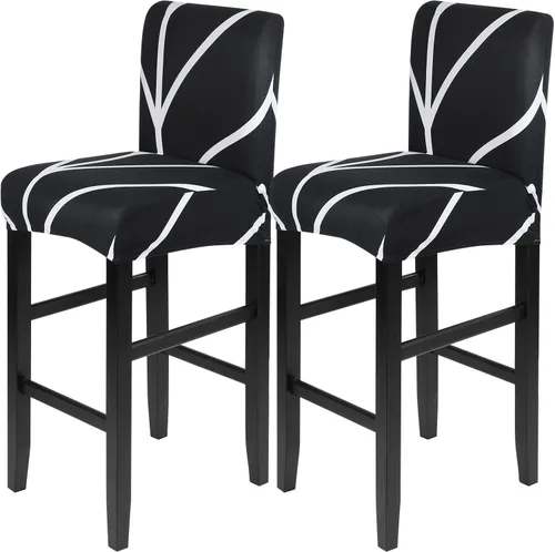 Vista 70 de SearchI Juego de 2 fundas para taburetes de bar, fundas de asiento de taburete elásticas y lavables, fundas para sillas de altura de mostrador