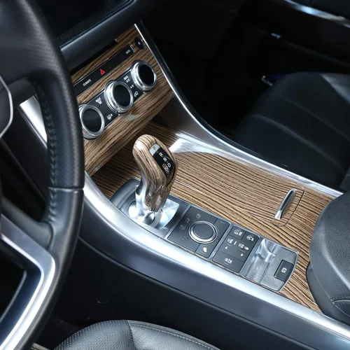 Vista 5 de YIWANG ABS Sands madera centro consola cubierta TRIM para Land Rover Range Rover Sport 2014-2018 mano izquierda conductor Accesorios