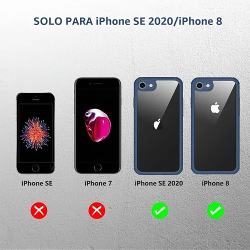 Vista 7 de Miracase Funda de teléfono para iPhone SE de 3ª/2ª generación 2022 2020 de cuerpo completo con protector de pantalla de vidrio integrado, cubierta