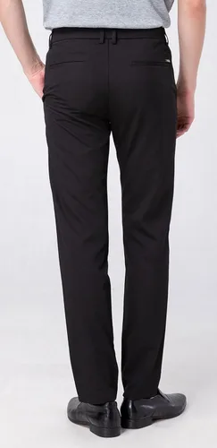 Vista 2 de Plaid&Plain - Pantalones de vestir para hombre, corte delgado, elásticos