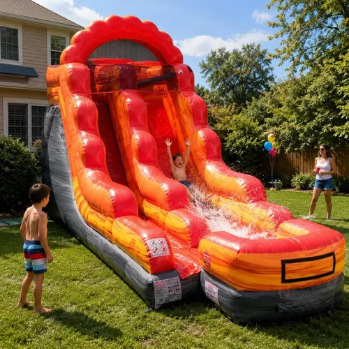 Vista 33 de TentandTable Tobogán acuático inflable para niños y adultos, diversión acuática gigante de grado comercial, incluye soplador de aire eléctrico, 35