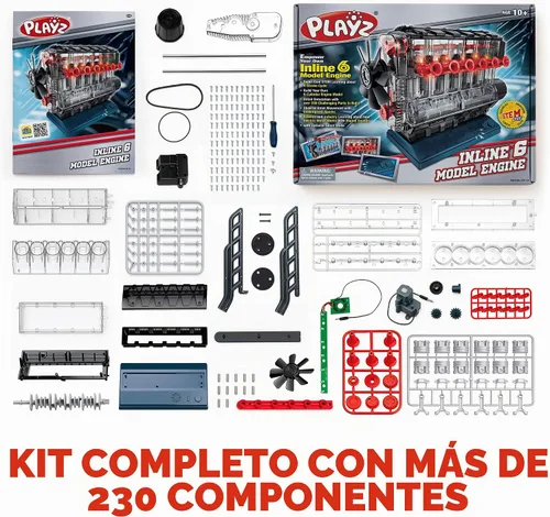 Vista 2 de Playz Kit de modelo de motor 6 en línea de trabajo - Construye tu propio
