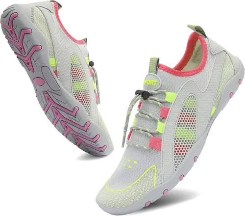 Vista 3 de MAYZERO Zapatos de agua para hombres y mujeres, zapatos de surf, playa, piscina, zapatos de punta ancha, senderismo, zapatos de agua, zapatillas