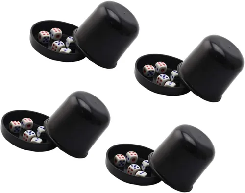 Vista 2 de NUOBESTY Juego de dados para juegos de dados profesionales para mentirosos Farkle Bar Ktv caja de dados anti trampas con 5 dados (negro)