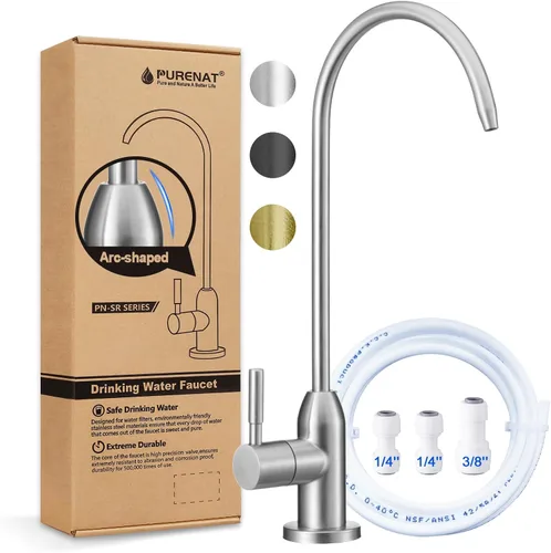 Vista 7 de Grifo de agua potable de vástago largo - para sistema de ósmosis inversa Negro