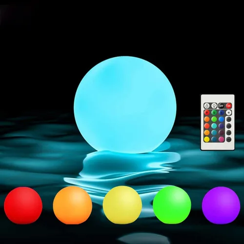 Vista 15 de Borelor Luces flotantes para piscina, 3 pulgadas, recargable por USB y control remoto, lámpara de globo IP68, impermeable, 16 luces de baño