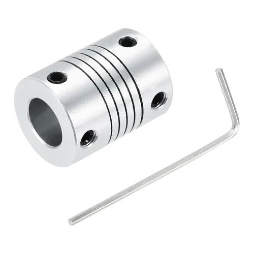 Vista 17 de uxcell 4 piezas de acoplamiento de eje de aleación de aluminio de 0.157 in a 0.157 in, acoplador flexible L25xD19, conector de junta de motor paso a