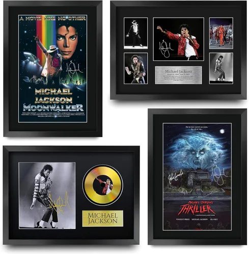 Vista 2 de HWC Trading Colección Michael Jackson 16 x 12 pulgadas Regalos Imagen impresa autografiada para fanáticos de recuerdos de música - 16" x 12
