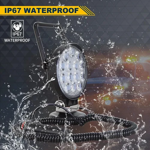 Vista 7 de RIGIDON Luz de trabajo LED de 4 pulgadas y 42 W con base magnética, luz redonda impermeable de 12 V 24 V, luces antiniebla LED para automóvil, SUV