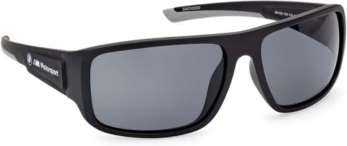 Vista 7 de BMW MOTORSPORT, BS0023 - Lentes de sol para hombre, con forma de navegador, negro mate, lente ahumado, negro mate, Mate negro