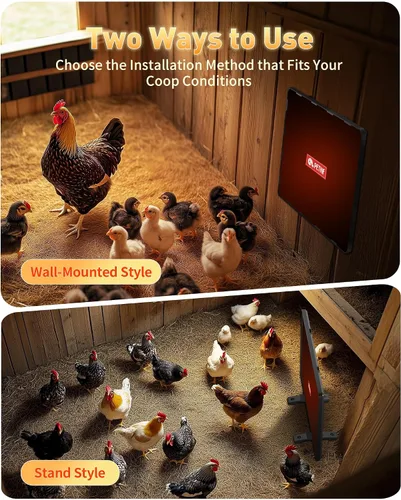 Vista 6 de PETNF Calentador de gallinero de 140 vatios, calentador de pollo de calor radiante, diseño de eficiencia energética, más seguro que las lámparas
