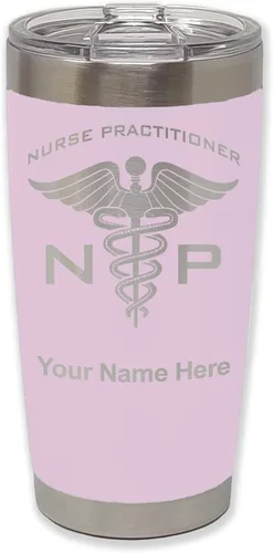 Vista 21 de LaserGram NP Nurse Practioner - Vaso aislado al vacío de 20 onzas, grabado personalizado incluido (negro)