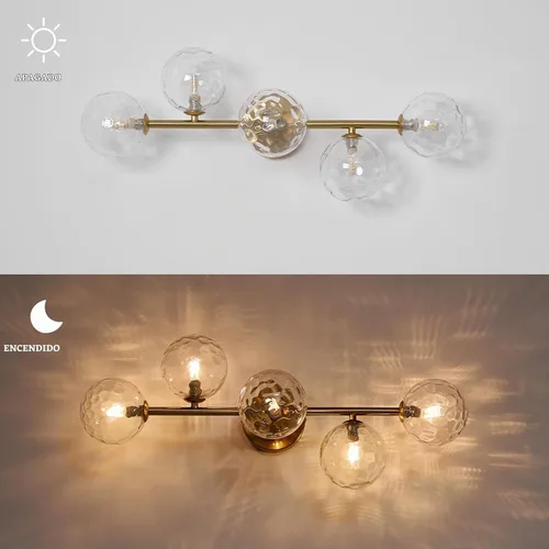 Vista 4 de Lámparas de tocador de baño, 5 luces de pared de baño