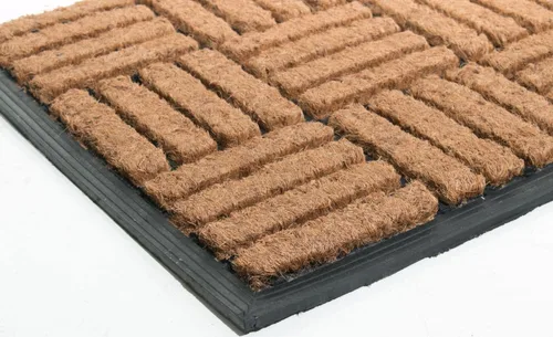 Vista 2 de Imports Decor - Felpudo de goma con parte trasera de fibra de coco, tejido de cesta, 18 x 30 pulgadas