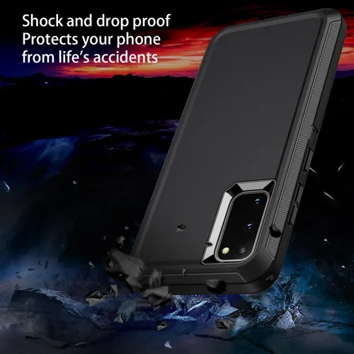 Vista 3 de Funda para Galaxy S20 0.18 oz, a prueba de golpes, a prueba de caídas, a prueba de polvo, 3 capas, protección de cuerpo completo, resistente