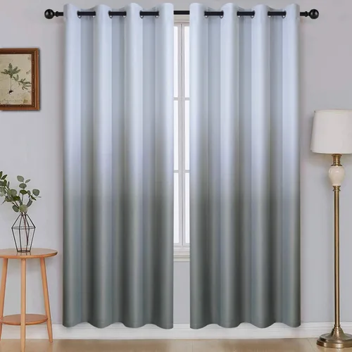 Vista 71 de SimpleHome Cortinas degradadas degradadas para oscurecer la habitación de 36 pulgadas de largo para dormitorio, con ojales y bloqueo de luz Negro