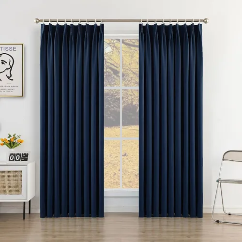 Vista 17 de MUMFAS - Cortina de Pliegue con Enganche, Crema Beige, 52" de ancho x 63" de largo, 50% Opaca, Aislamiento Térmico, Cortina de Puerta de Patio