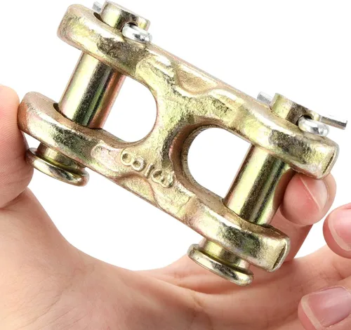 Vista 6 de SOUJAP 4 paquetes de eslabones de horquilla gemela de 3/8 pulgadas, enlaces de reparación de cadena de seguridad forjados G70 chapados en zinc