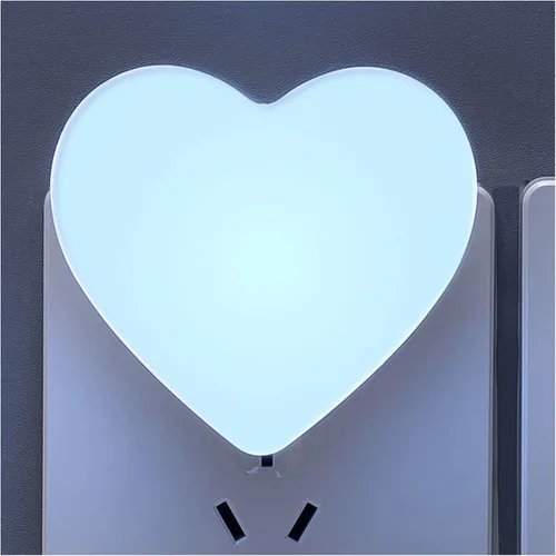 Vista 12 de Lindas luces nocturnas, luz nocturna en forma de corazón para guardería con sensores de luz, sensor automático de anochecer a amanecer, suave blanco